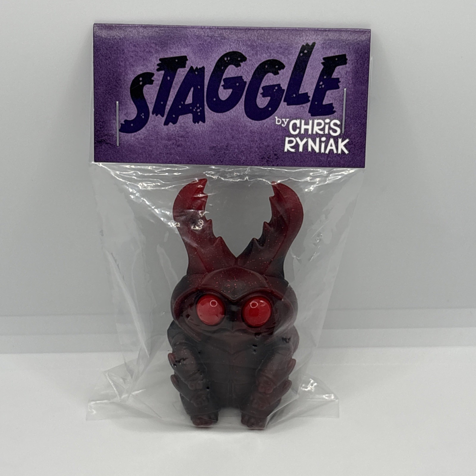 DCon 2025 Chris Ryniak Bindlewood Red Black Swirl Staggle Resin Figure Glitter