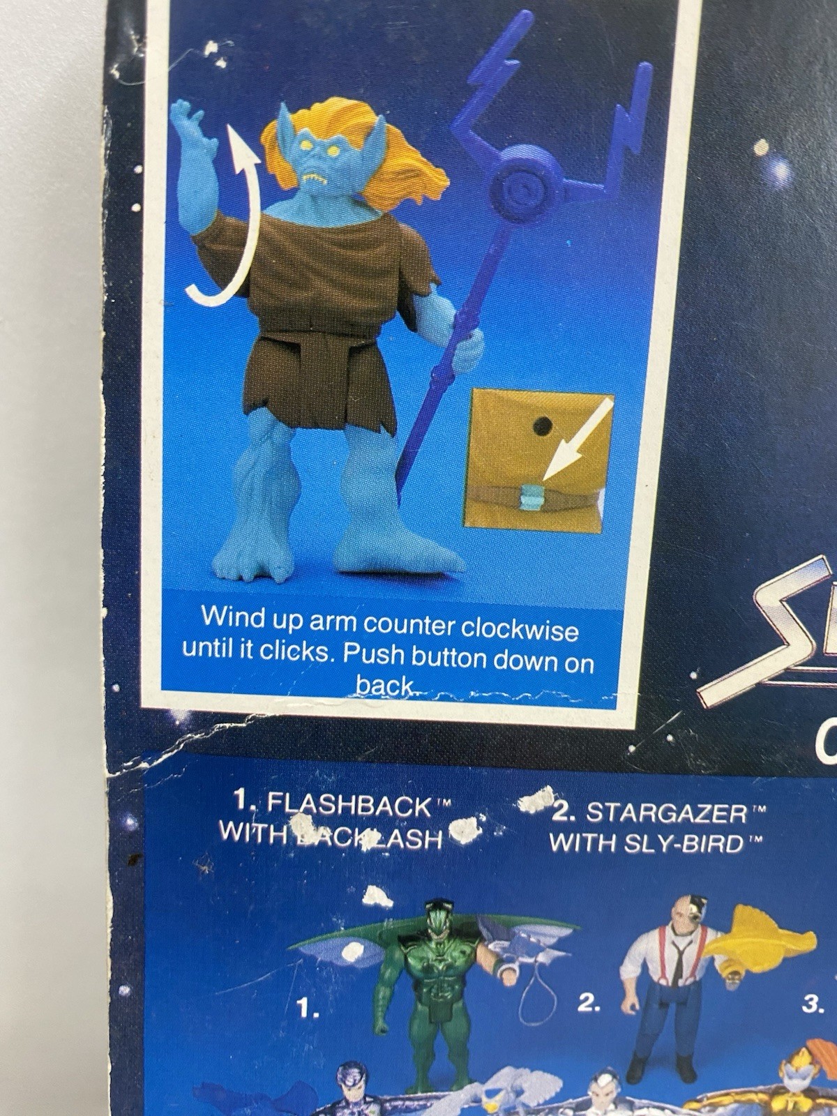 MOSC 1987 Silverhawks Windhammer with Tuning Fork on card unpunched