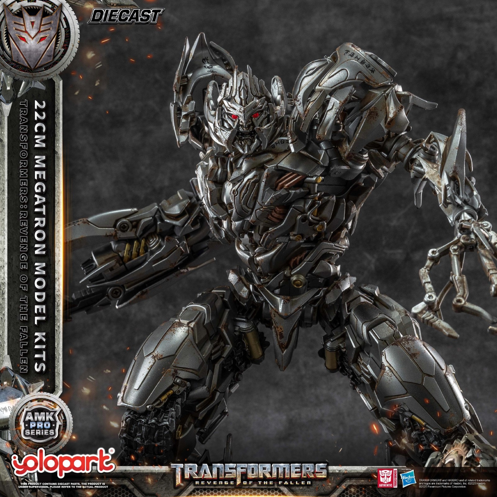 YOLOPARK Megatron 22cm Transformers ROTF AMK PRO LED Diecast Model Kit