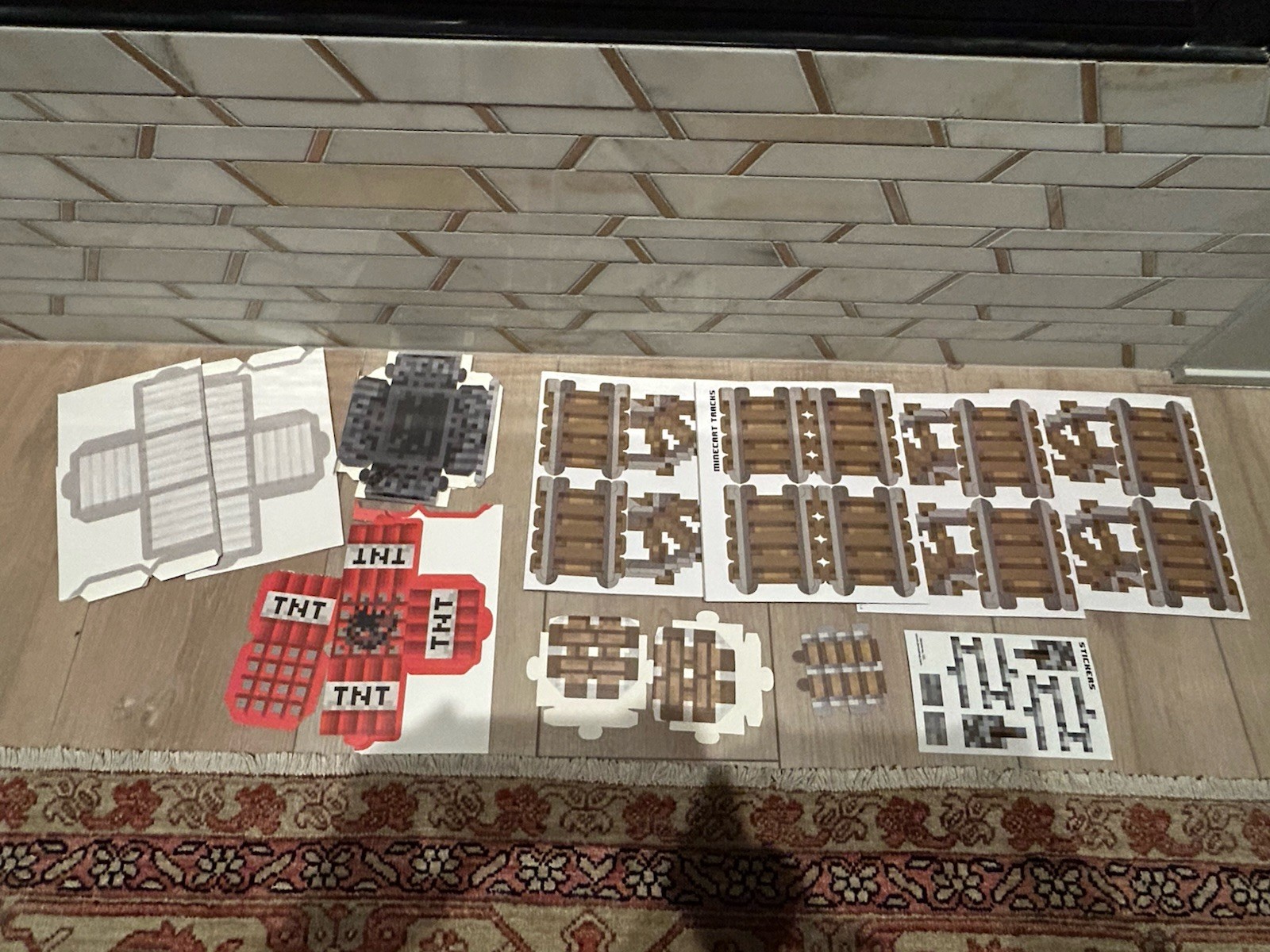 Minecraft Paper Craft Minecart Overworld Pack Mostly Complete