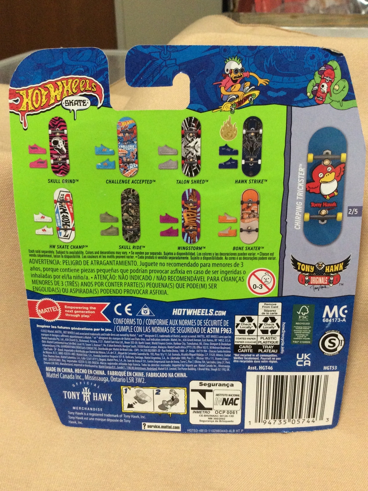 Hot Wheels Skate “Chirping Trickster” Tony Hawk