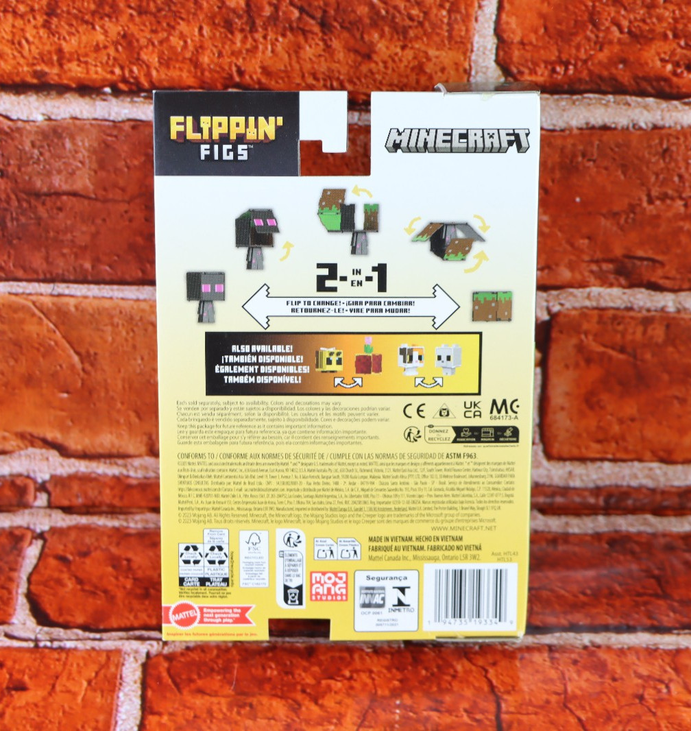 Minecraft Flippin&rsquo; Figs 2-in-1 Enderman + Grass Block 15 Years Action Figure