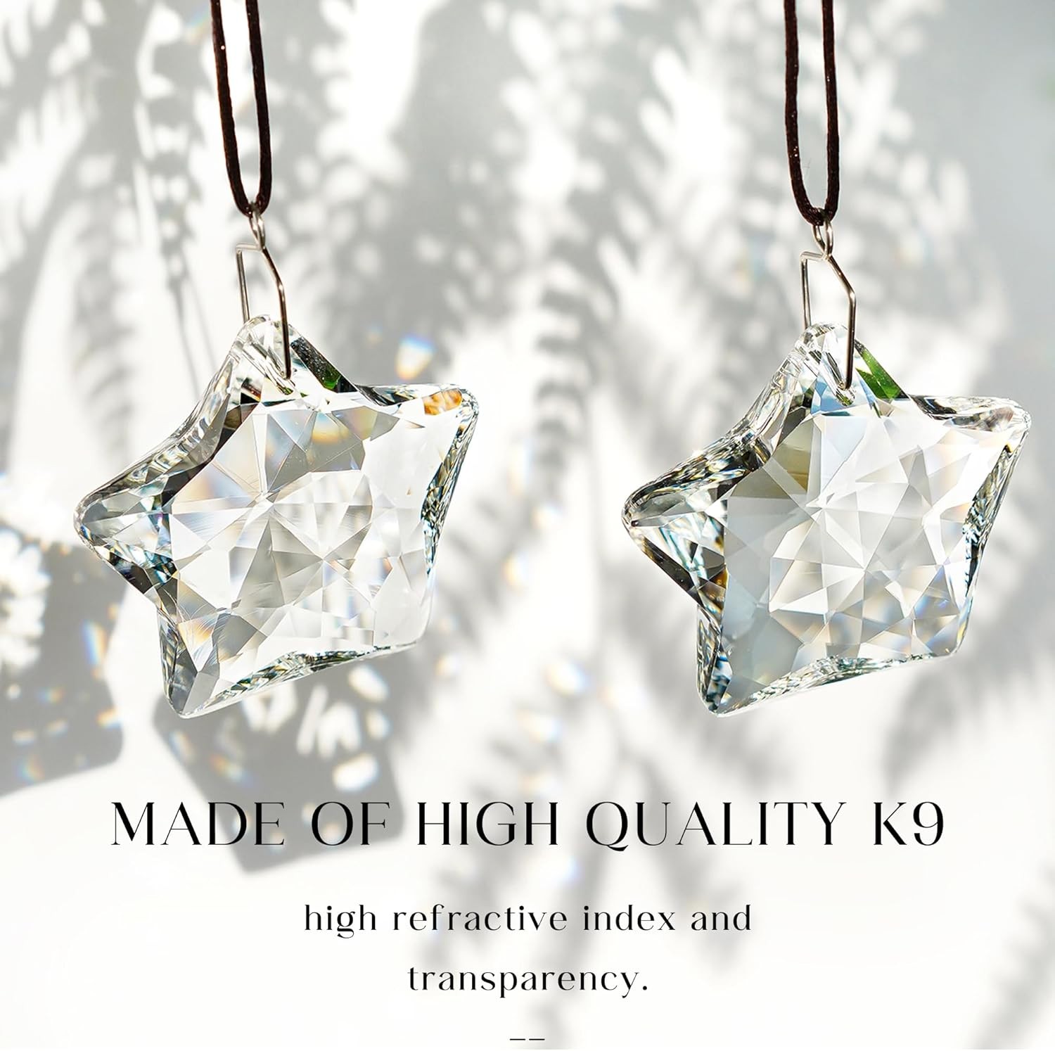 2 Pcs 2&Prime; Crystal Sun Catcher Prisms Windows Star Chandelier Crystals Clear
