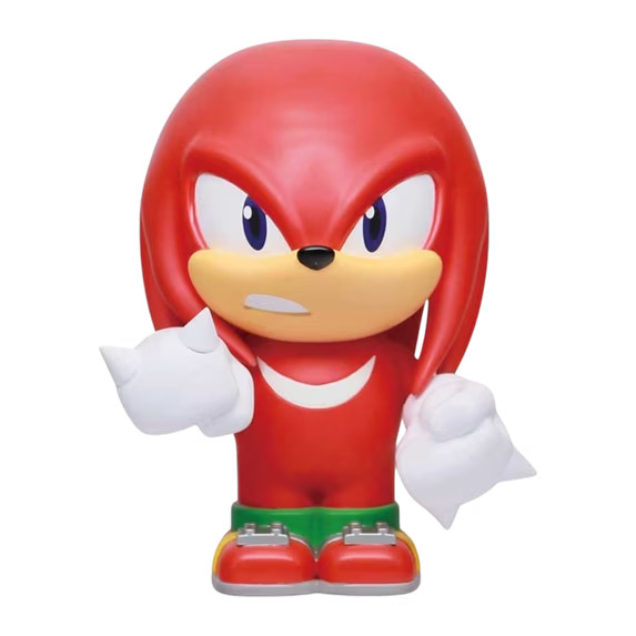 SEGA Sonic The Hedgehog Knuckles Red PVC Figural Coin Bank Piggy Bank 8 inch New