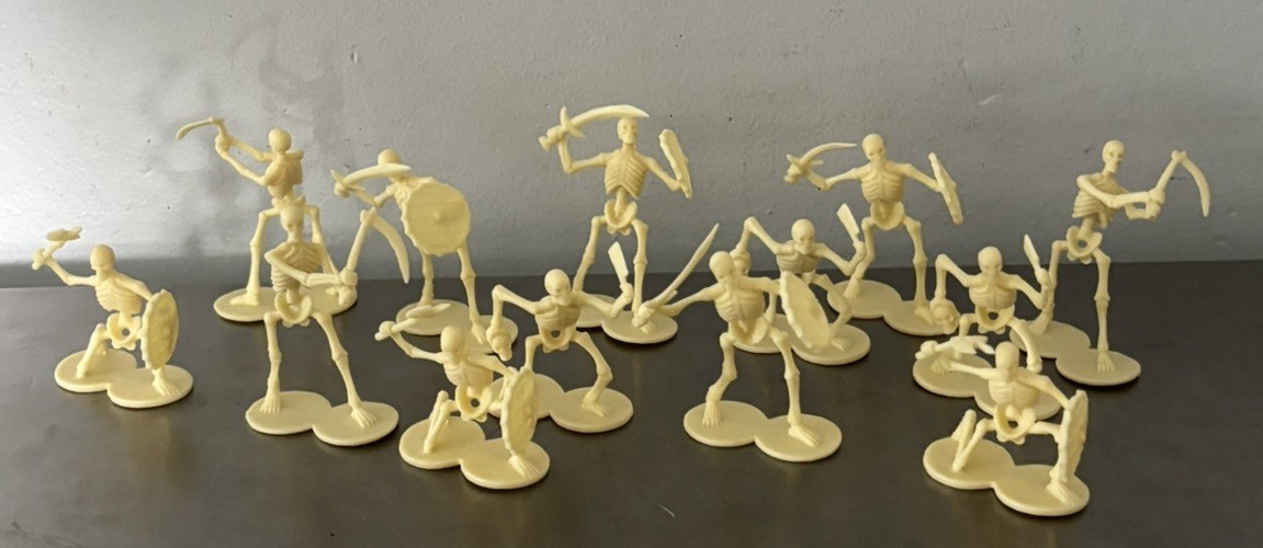 13 Vntg Skeleton Tomb Warriors Great Halloween Cosplay Cupcake Toppers
