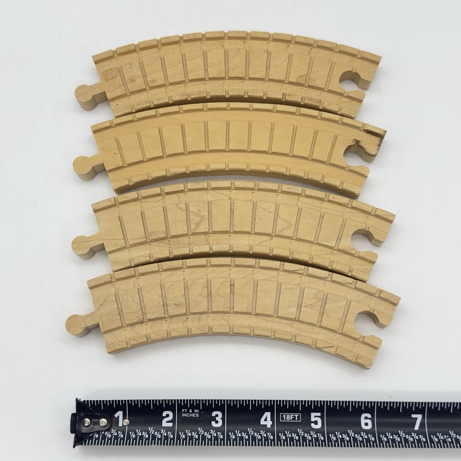 Thomas & Friends Wooden Railway Clickety Clack 6 1/2” Curved Train Tracks X4