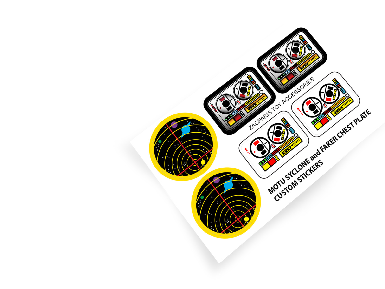 Replacement stickers for HE-MAN Masters of the Universe SYCLONE + FAKER HIGH RES