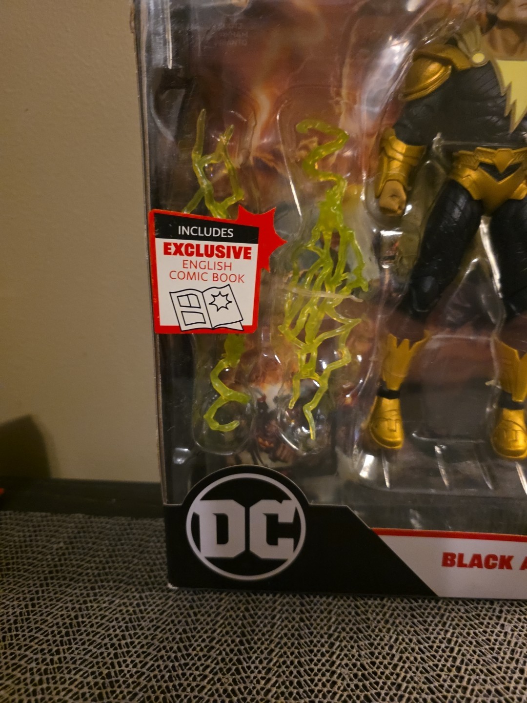 DC Black Adam Action Figure With Comic Book