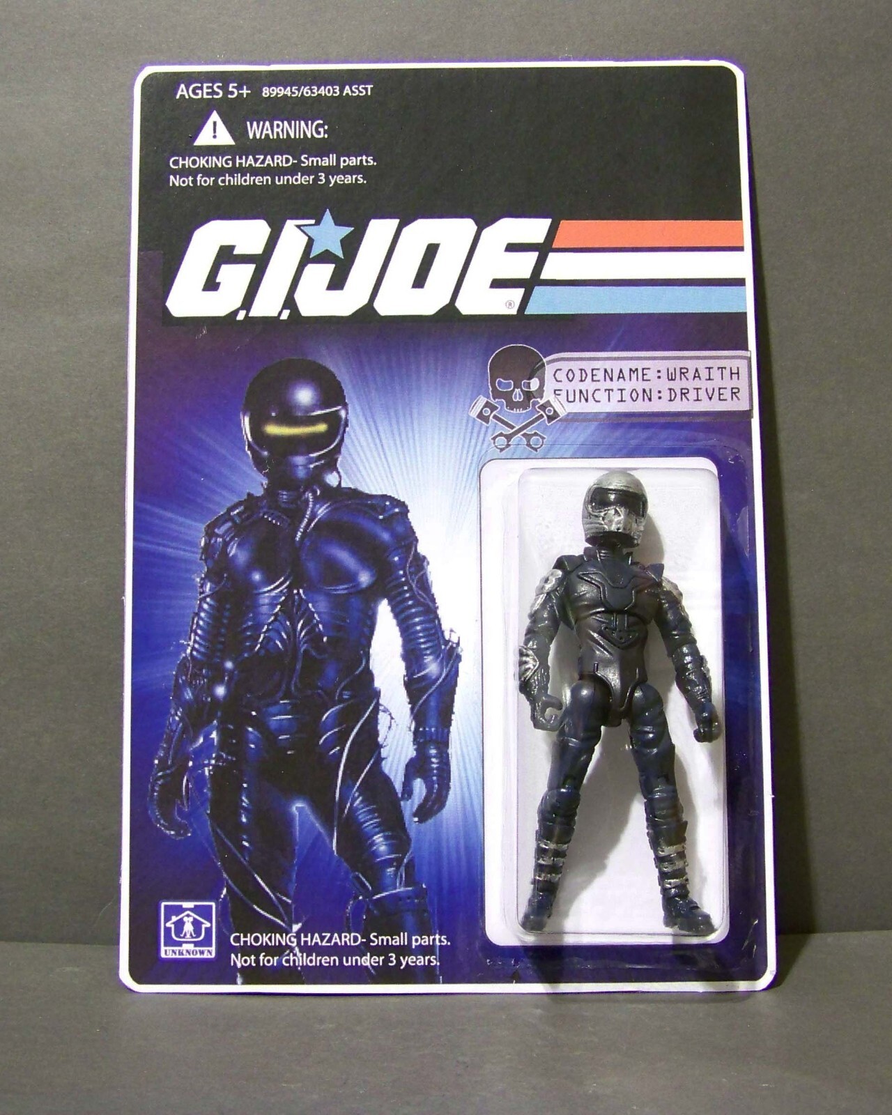 Custom GI Joe figure and package of « THE WRAITH » charlie sheen 1986 new style