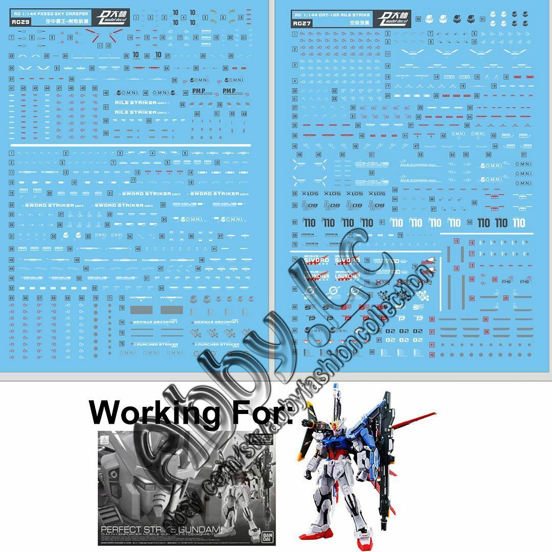 for RG 1/144 Perfect Strike DL Model WaterSlide Decal Sticker GAT-X105+AQM/E-YM1