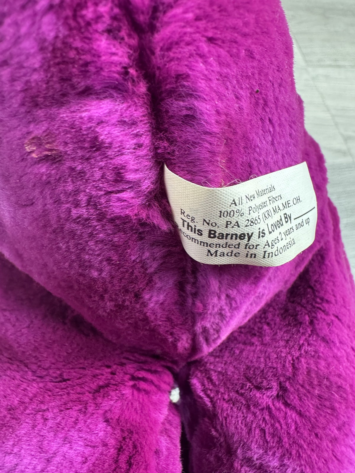 Barney Plush Vintage The Lyons Group 1992 Stuffed Purple Dinosaur Toy Doll 11”