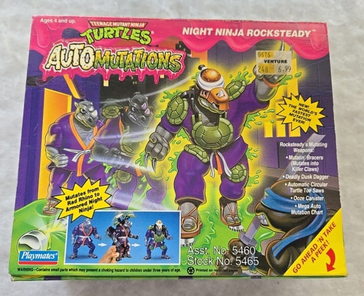 Night Ninja Rocksteady TMNT NINJA TURTLES Automutations 1993 Figure