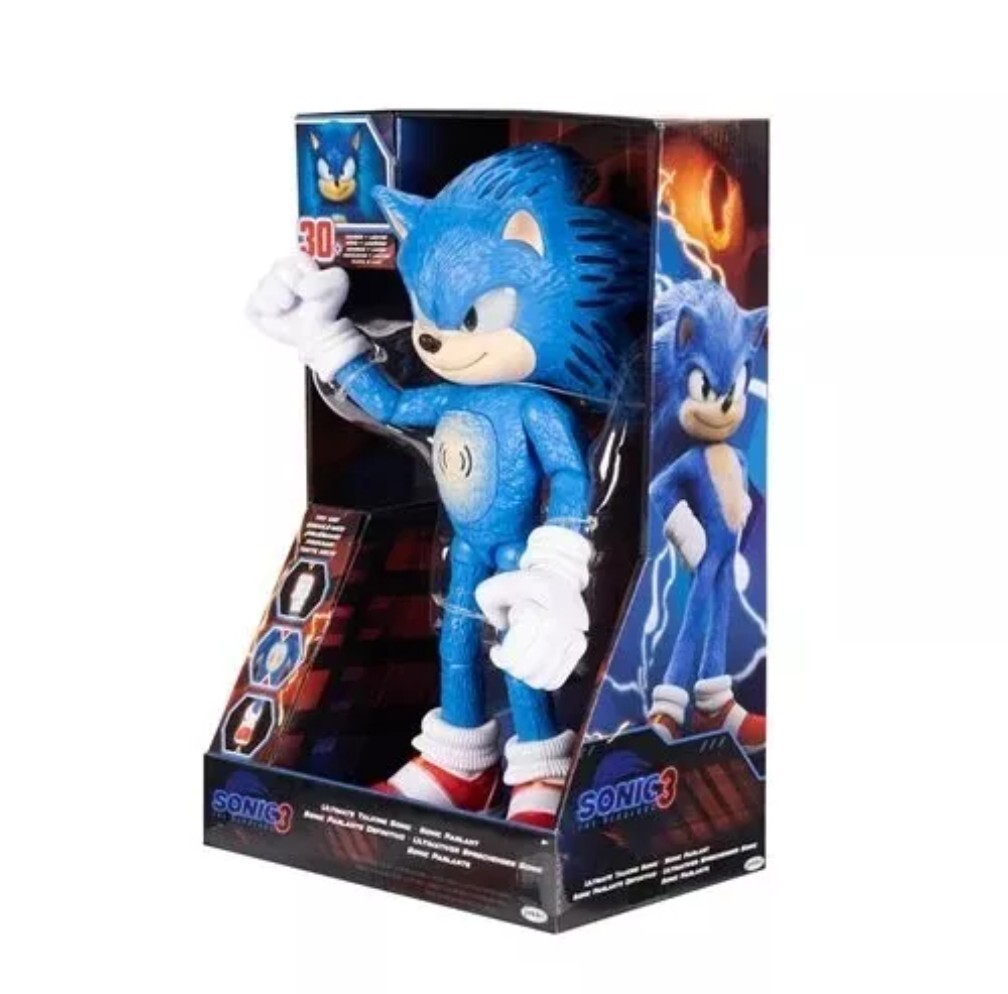 Sonic 3 Ultimate Talking Sonic By Sega (3+) 14&Prime; H Christmas Birthday Gift New