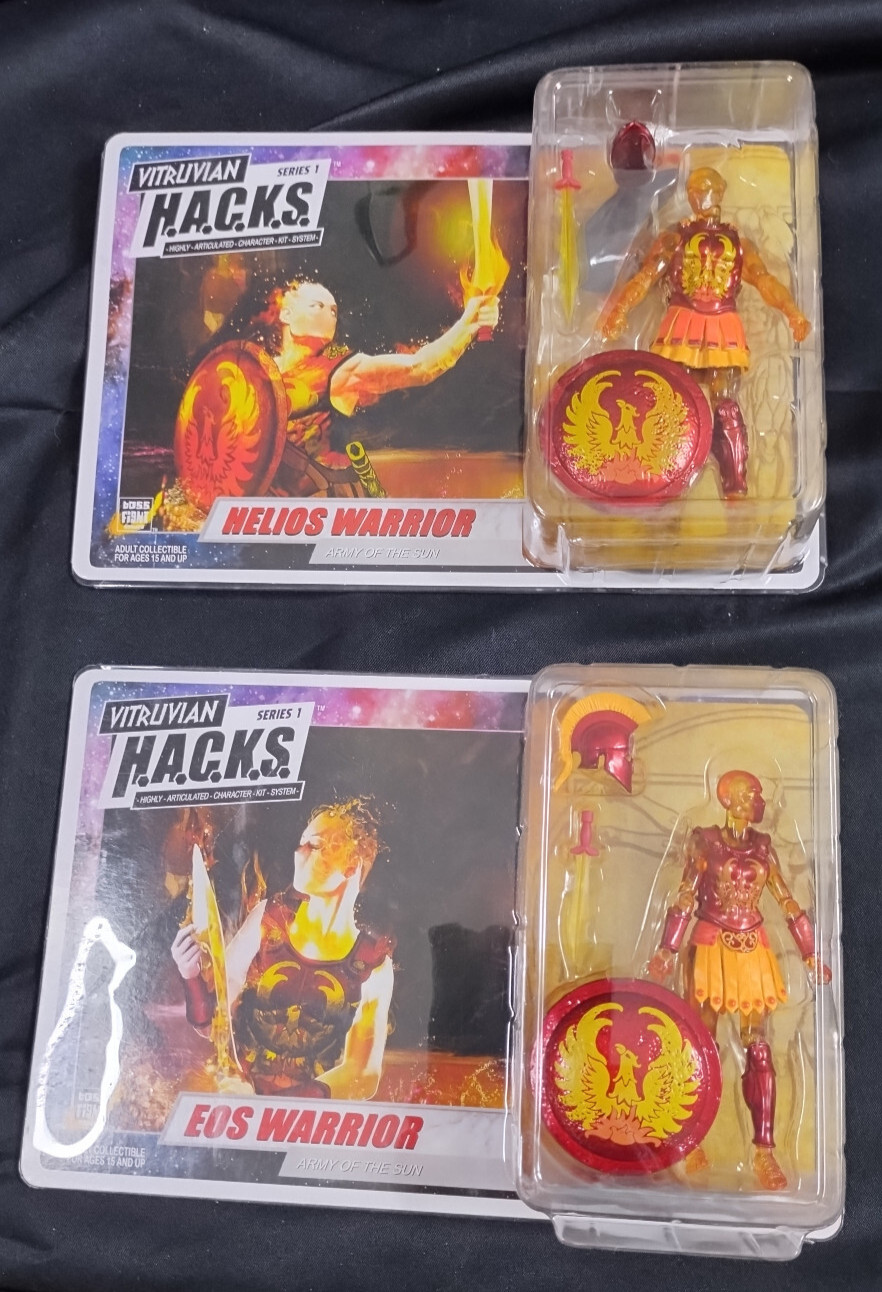 Vitruvian Hacks Eos & Helios Sun Warriors Lot of 2 figures NIB BOSS FIGHT STUDIO