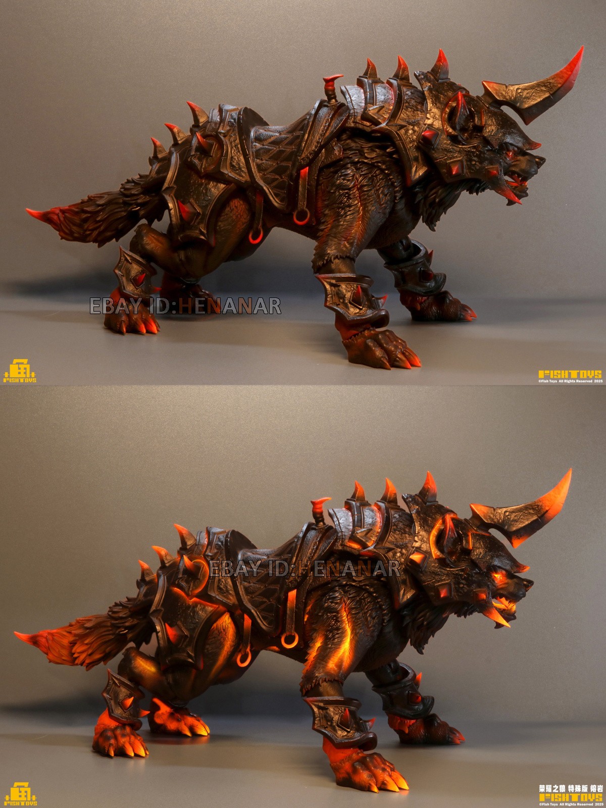 Fish Toys D20 studio Wolf Fluorescence Action Figure 38*22CM Removable Armor