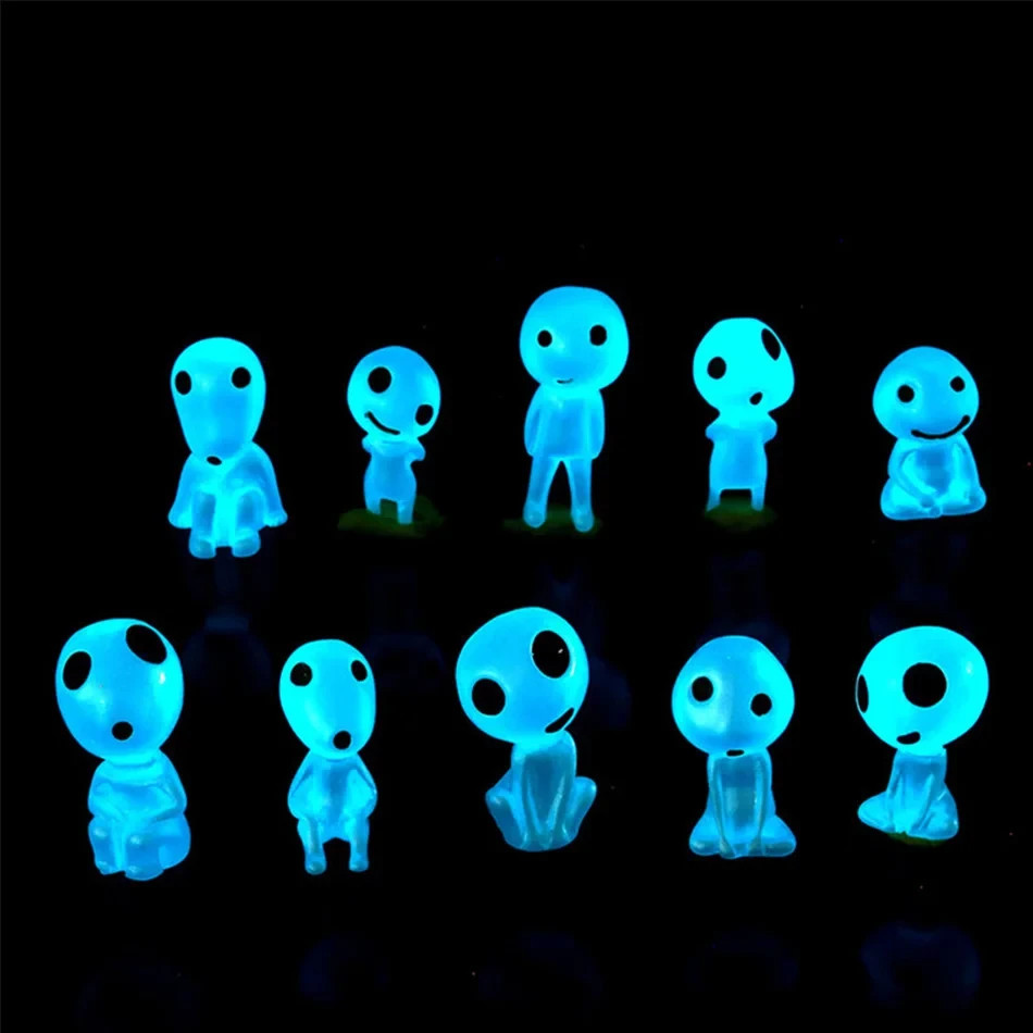 10PCS Glowing Tree Spirit Mini Figure Garden Landscape Decor Ornament
