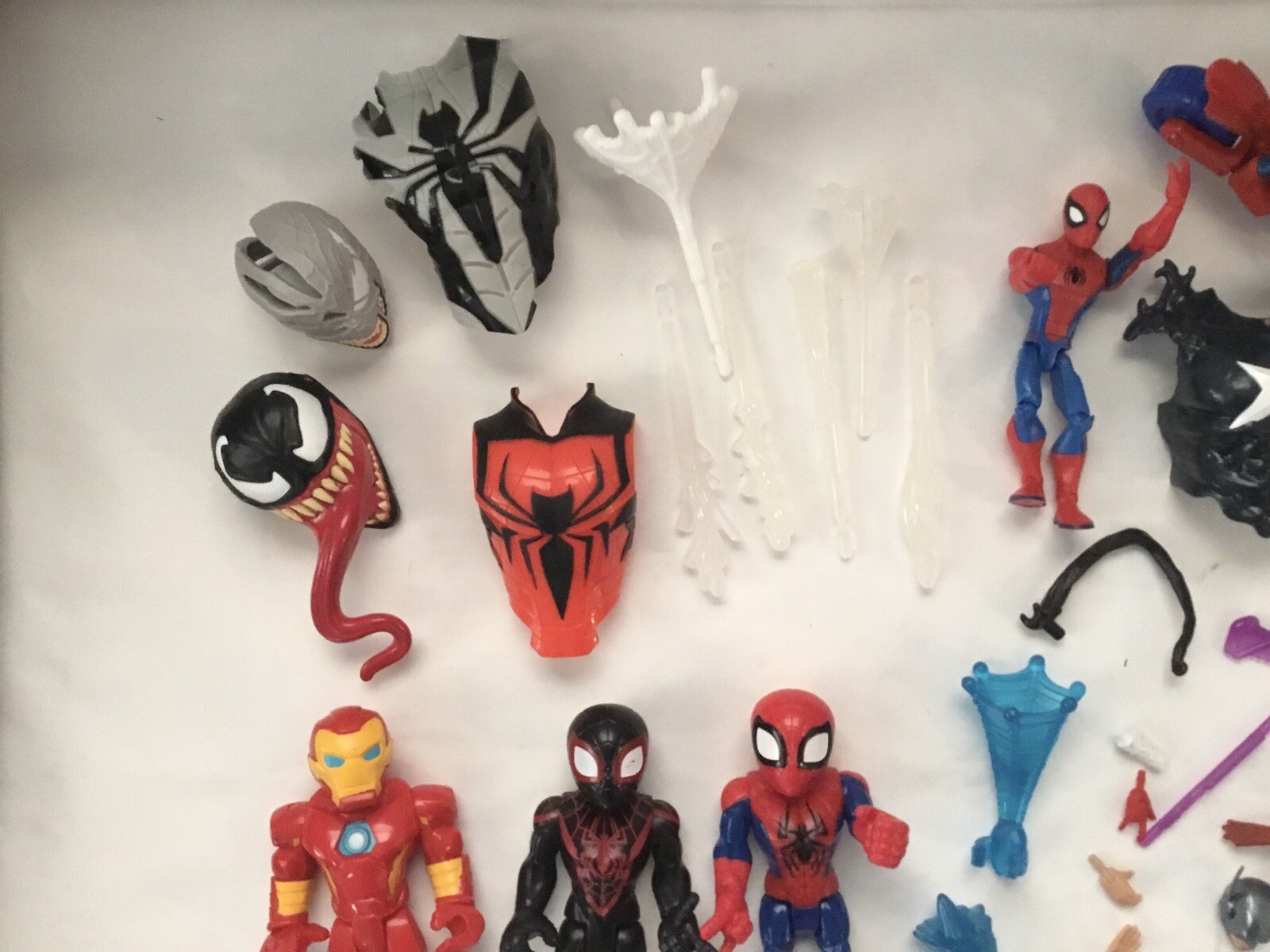 Marvel Action Figures, Armour,Face Mask,Webs,Small Body Parts, and More (33 pcs)
