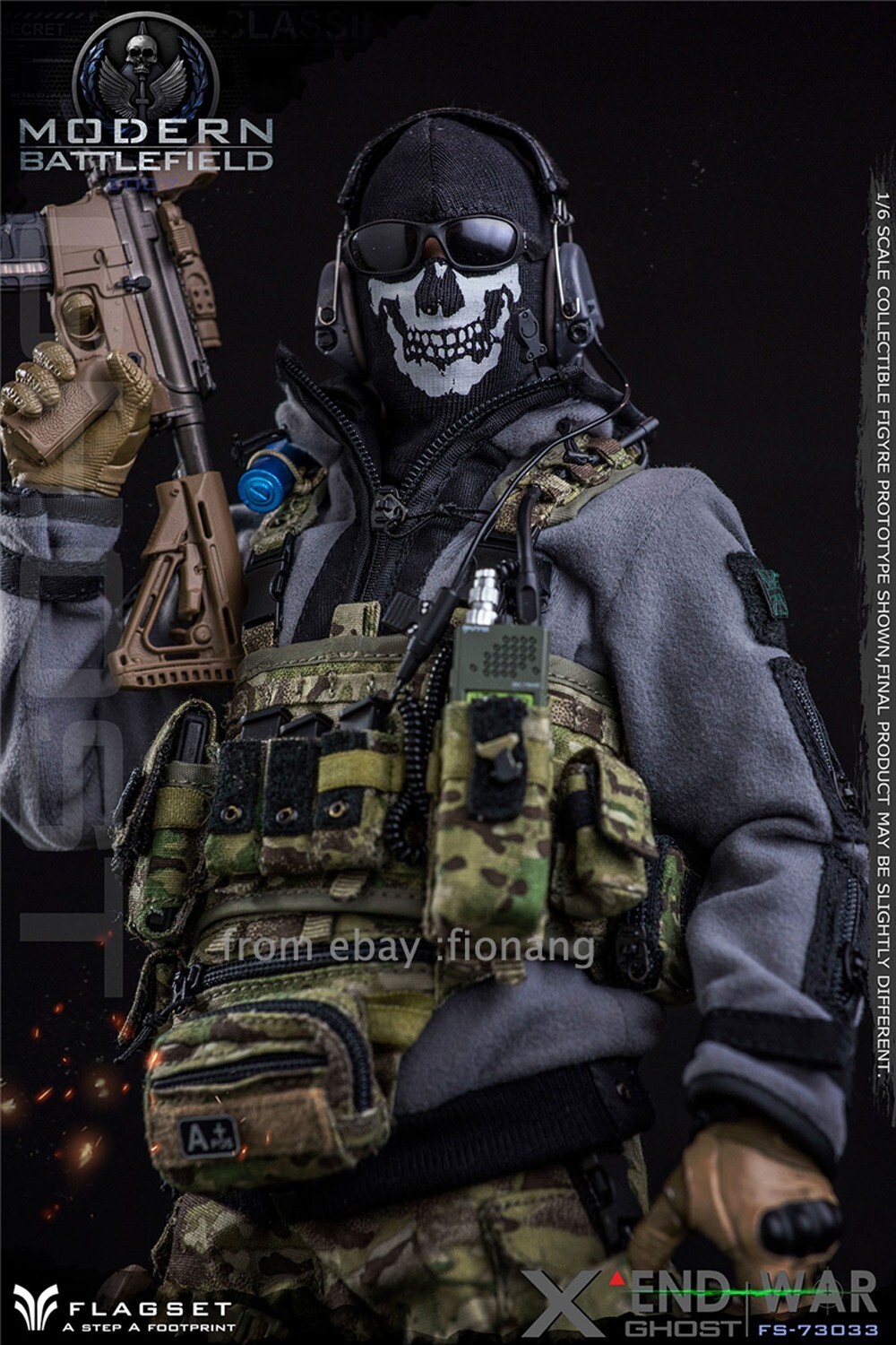 FLAGSET 1/6 Handheld Soldier Model Apocalypse War Series 73033 Death Squad Ghost