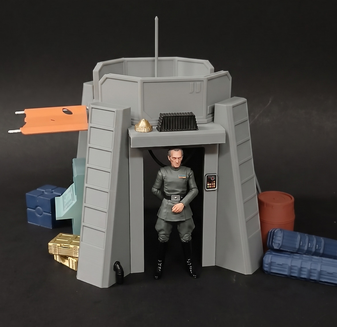 1:12 scale OUTPOST CHECKPOINT FORT SCI FI PLAYSET for 6&Prime; STAR WARS FIGURE