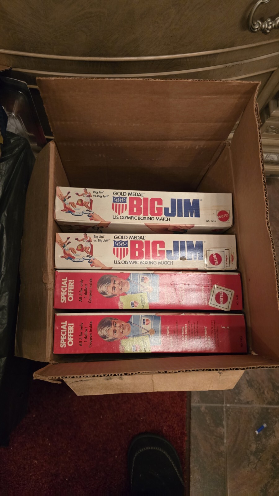 Vintage Mattel Big Jim And Jush US Gold Metal Olympics 2 PACK RARE FACTORY SEAL