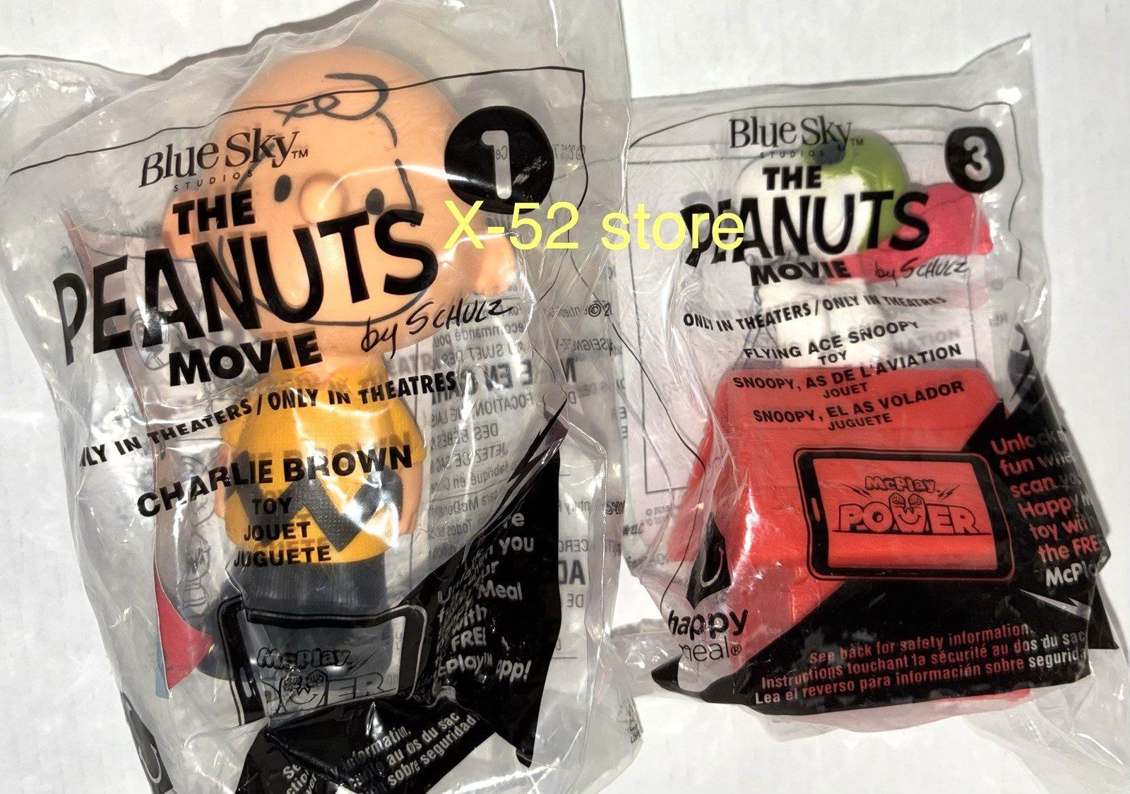 Peanuts Movie Charlie Brown Red Baron Snoopy McDonalds Happy Meal toy figure lot