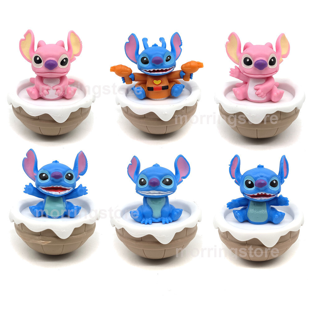 6pcs/set Lilo & Stitch Figures Stitch Tumbler Toys Angel Cake Topper Desk Decor