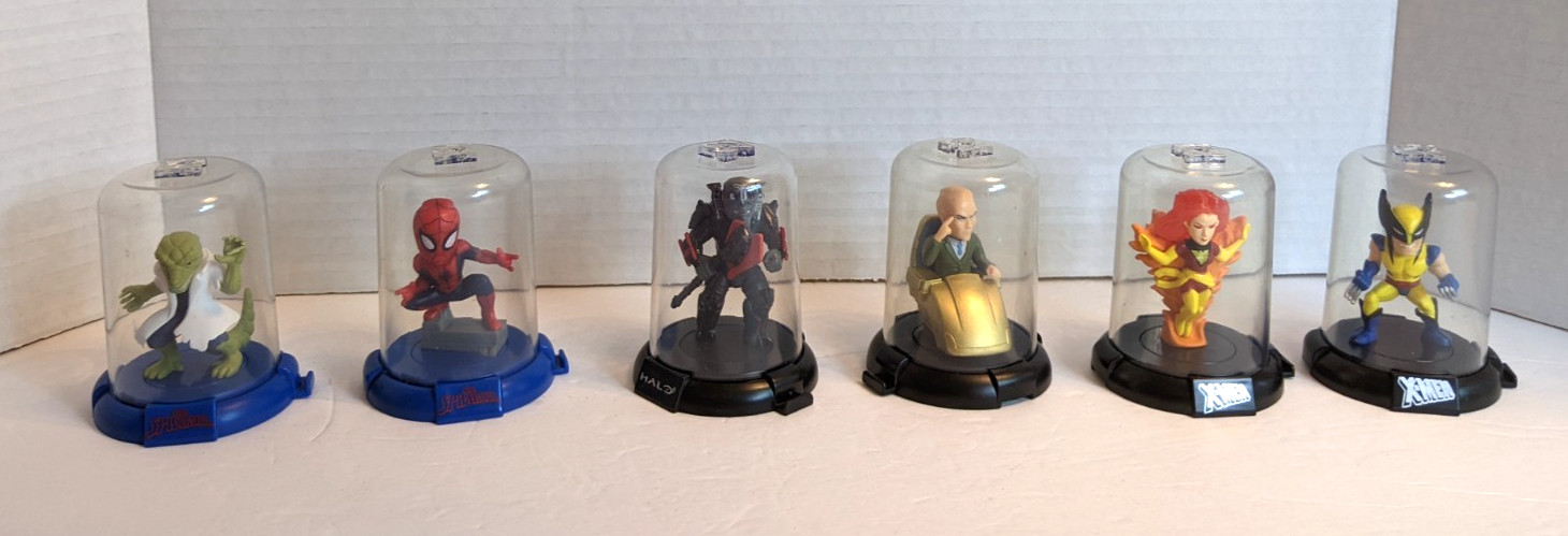 Domez Figures Lot of 6 X-Men Halo Spider-Man Comic Book Heroes