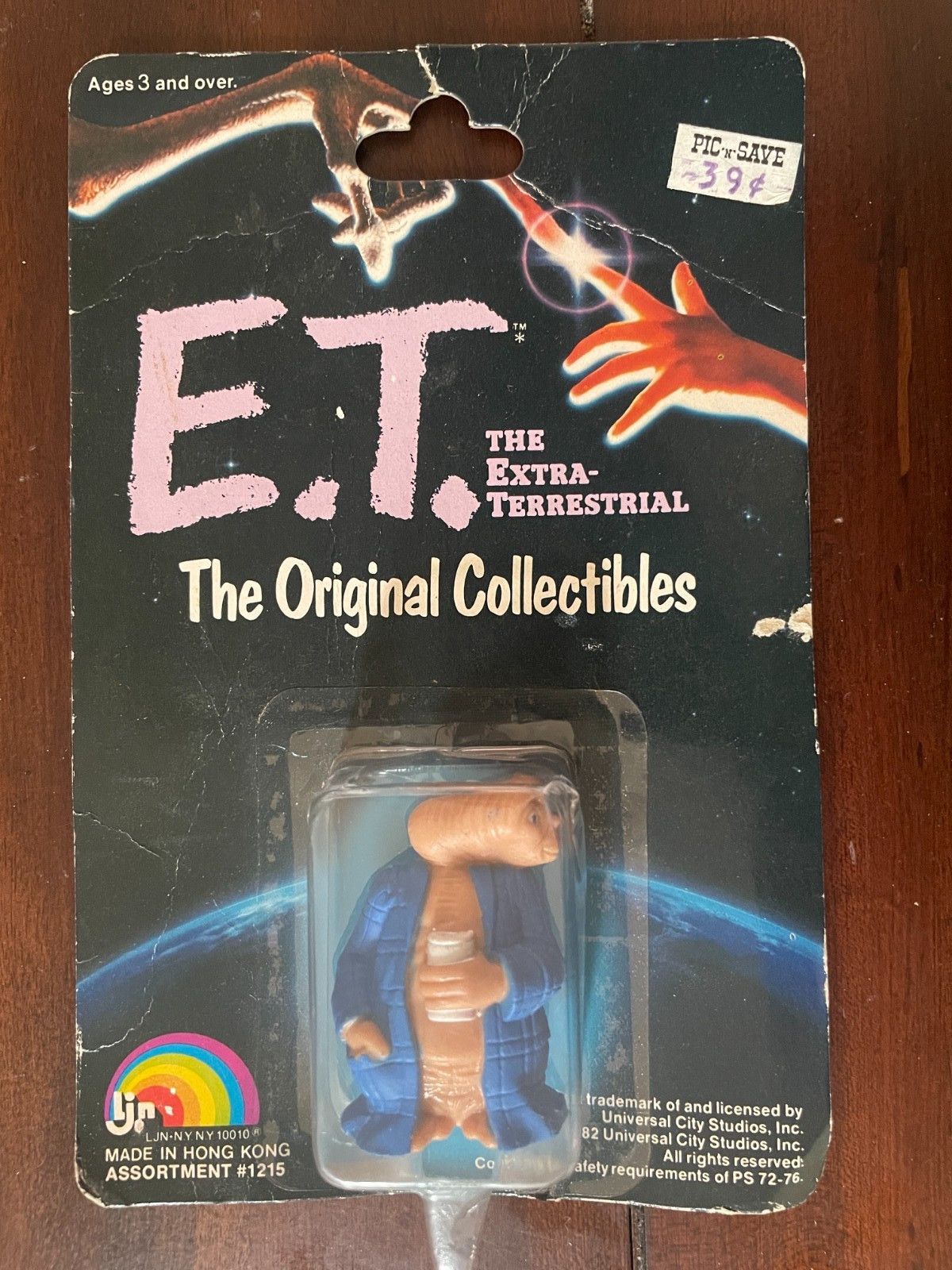 LJN 1982 « E.T. The Original Collectibles » E.T. Blue Bathrobe Carded 3&Prime; Figurine