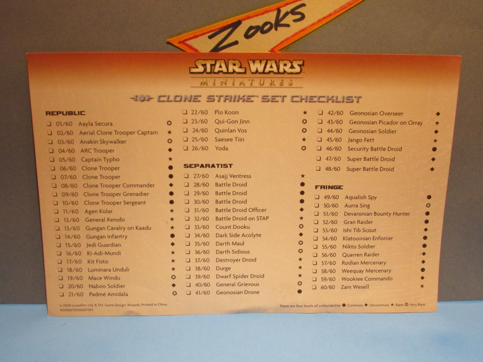 Star Wars Miniatures – Clone Strike singles.
