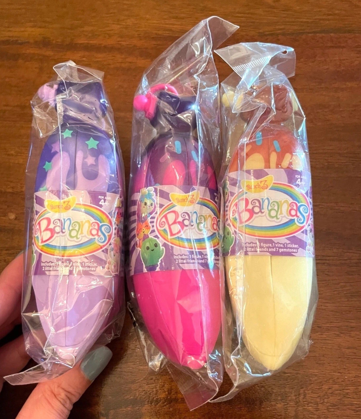 Cepia Banana Bunch 3 Toy Figure Set Collectible Yellow Purple Pink