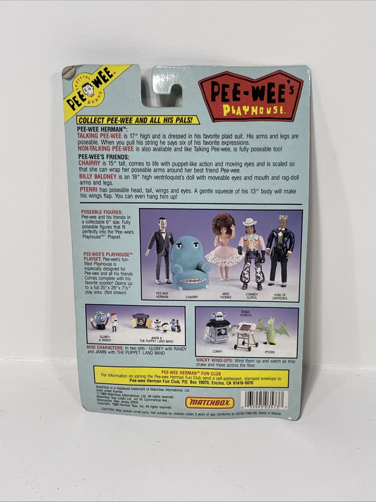 Pee-Wee Herman&rsquo;s Playhouse Magic Screen (1988) Matchbox Toy Figure New