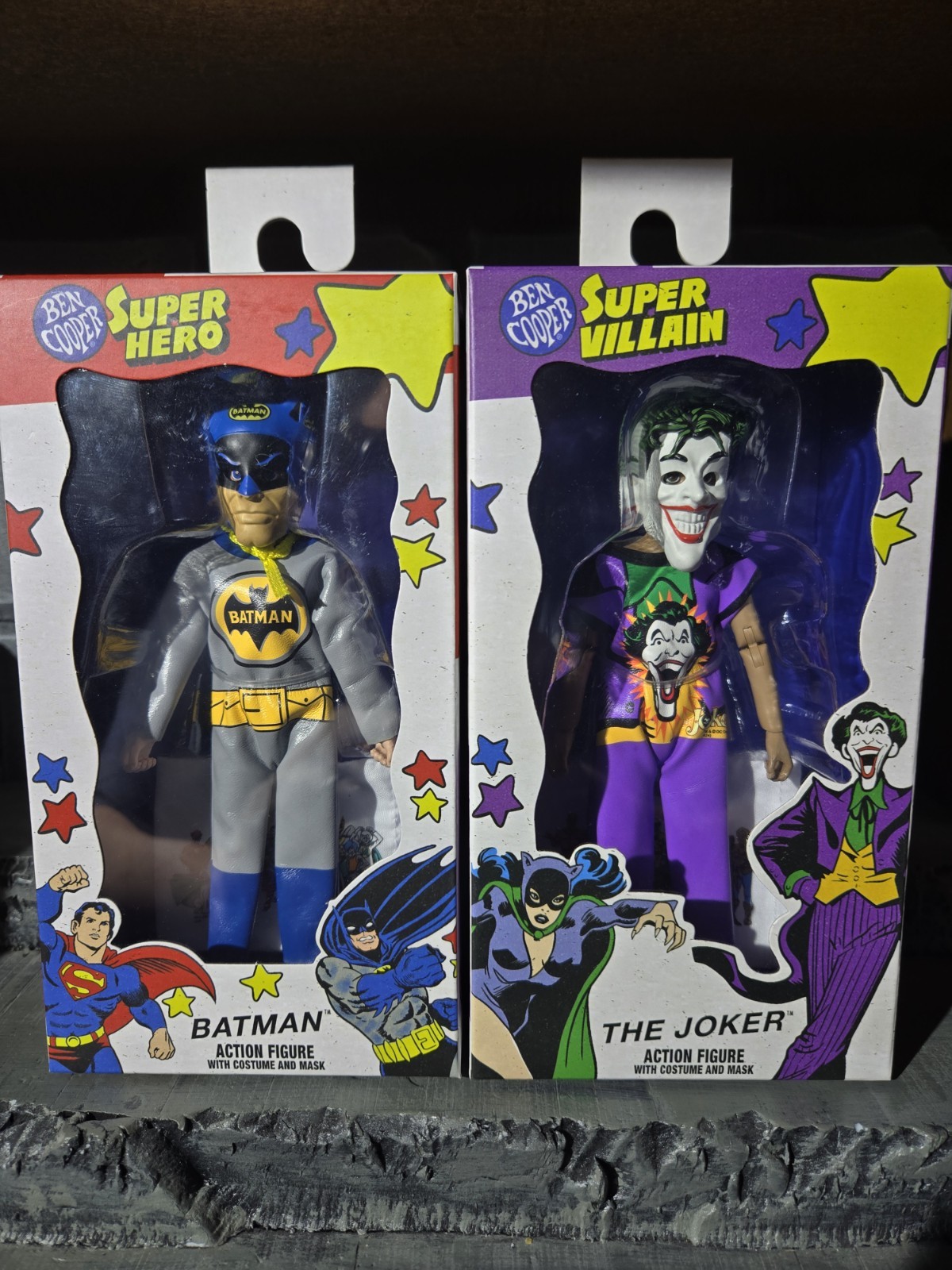 NECA Ben Cooper Costume Kids Lot of 2 (Batman & The Joker) Action Figures 5.5”