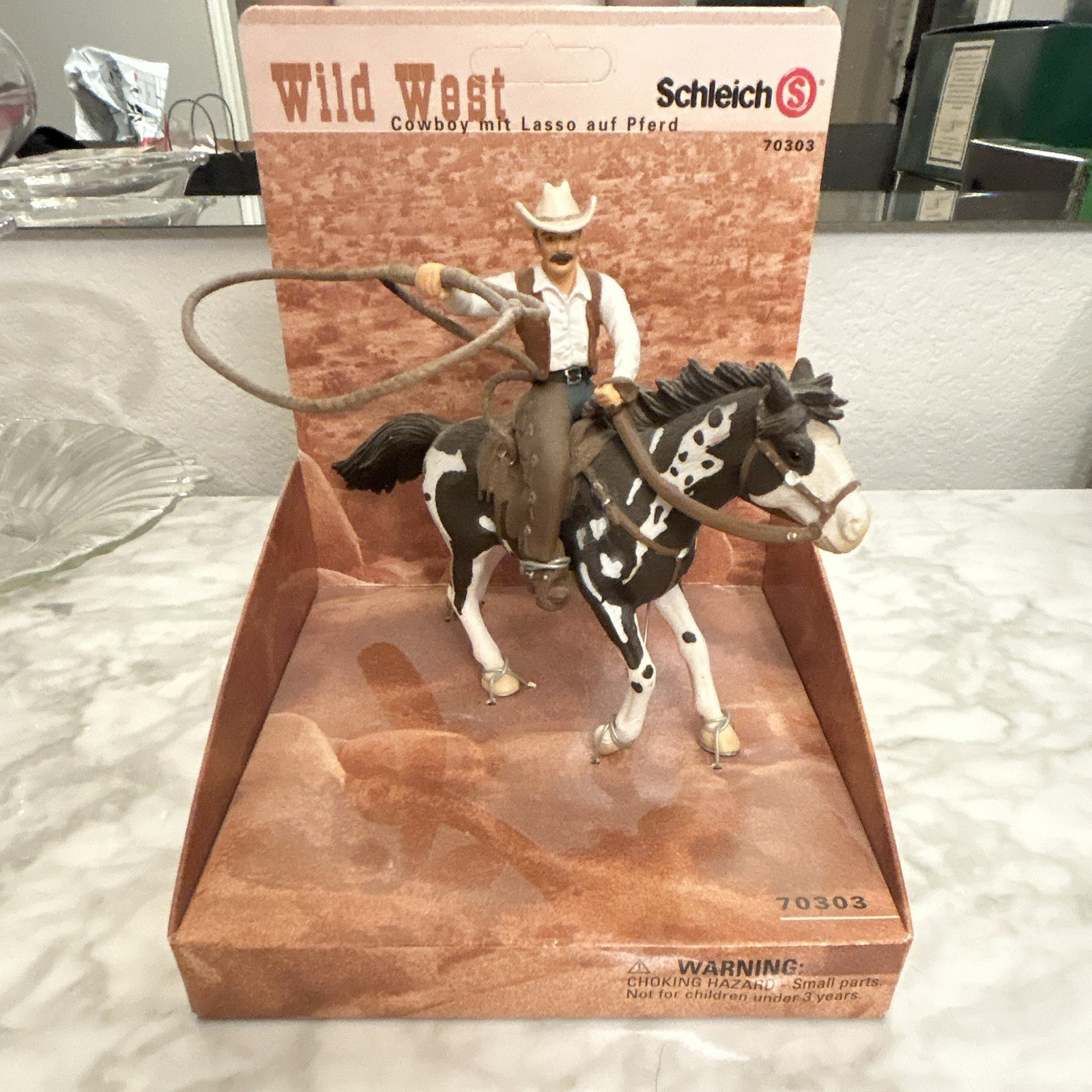 Schleich Wild West Cowboy & Horse Figure Set 70303 w/ Lasso Boxed