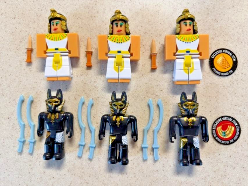 Roblox Egyptian Queen and Anubis lot of 6 w/ Virtual Game Codes