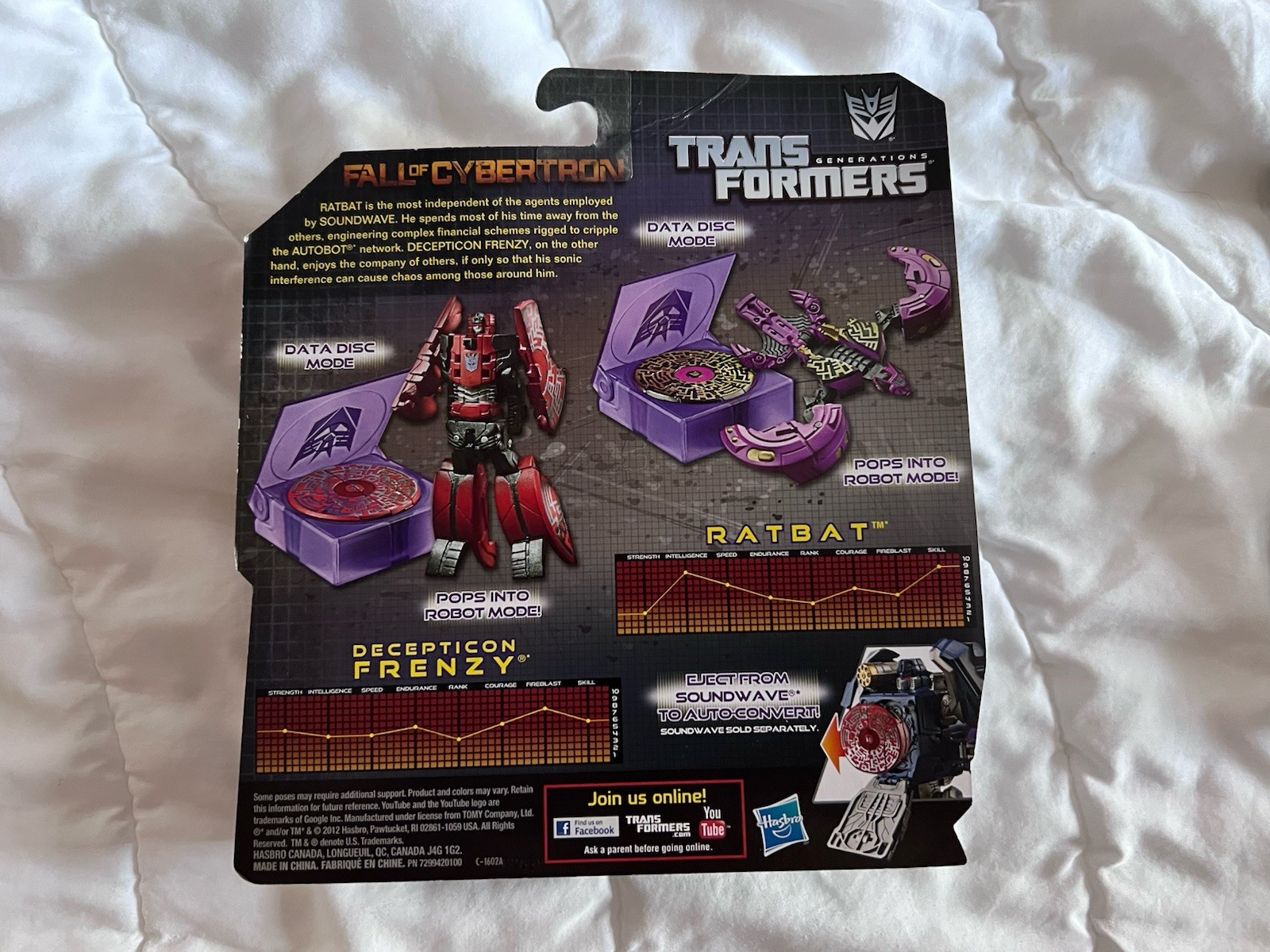 Transformers Generations Fall Of Cybertron Frenzy Ratbat New but Off Card Stock