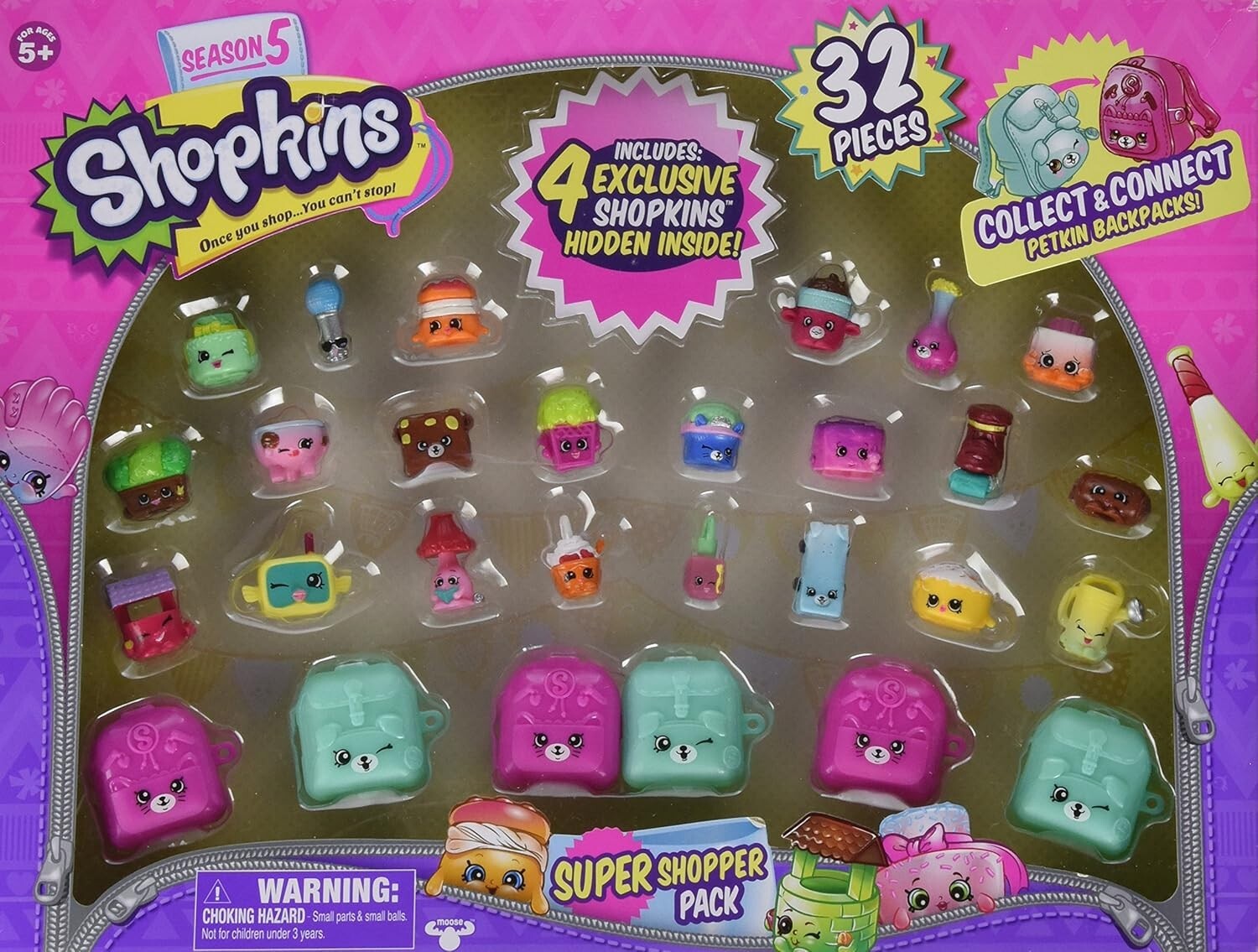 Shopkins Season 5 Super Shopper Pk Includes 4 Exclusive Shopkins , 32 pcs Total