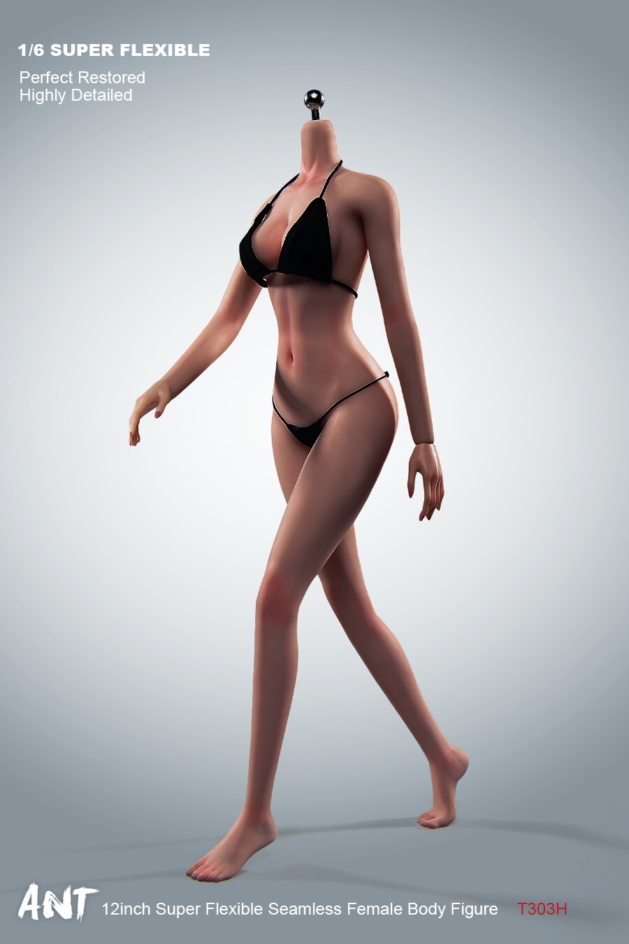 US 1/6 Copper Suntan Big Bust Flexible Make-up Seamless Body For 12&Prime; Figure Doll
