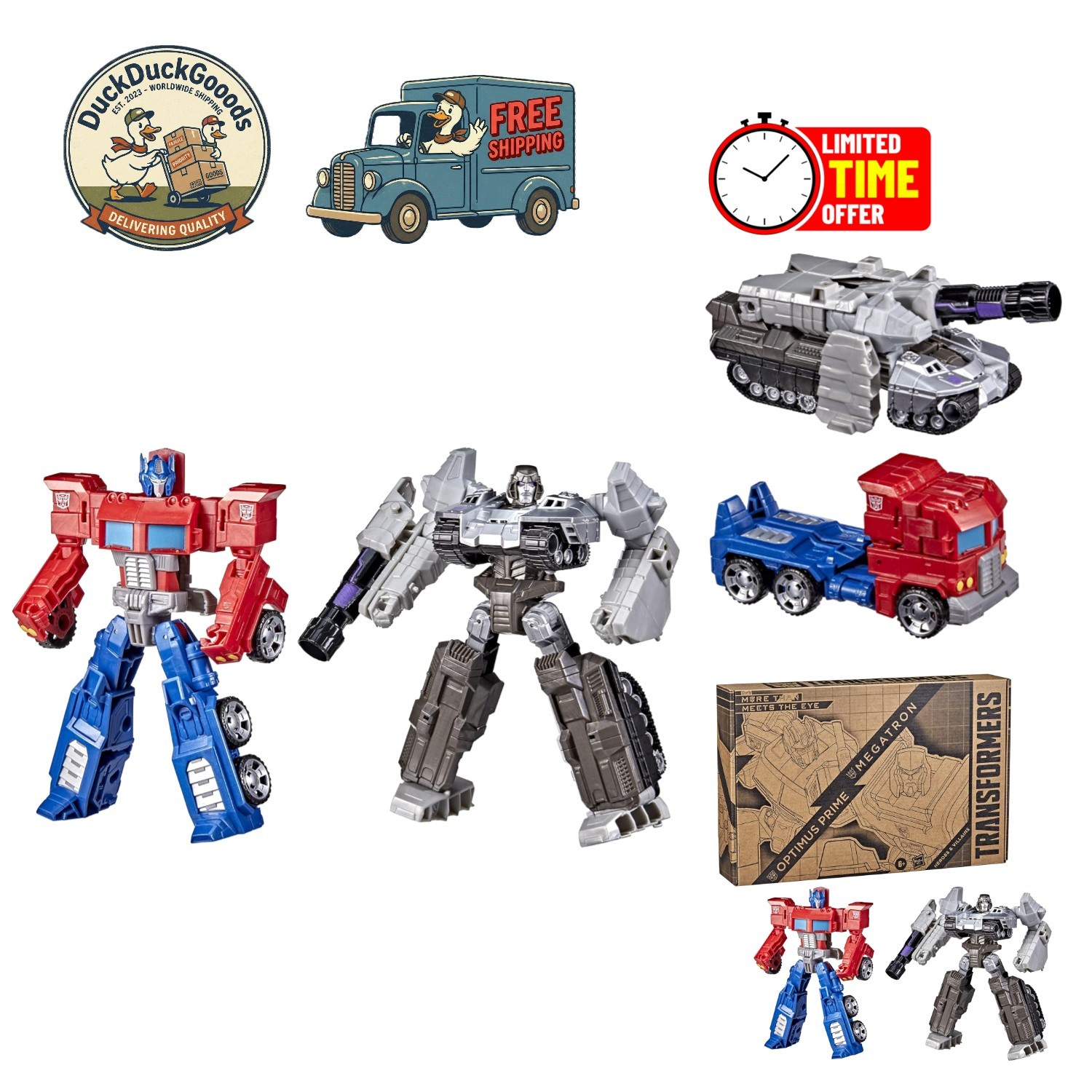 Collectible 7-Inch Action Figures: Optimus Prime and Megatron – Fun for Ages 6+