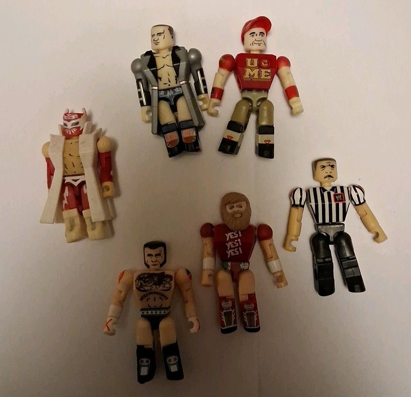 WWE Stackdown C3 John Cena, CM Punk, Miz, Daniel Bryant, Sinatra, & Ref Minifigs