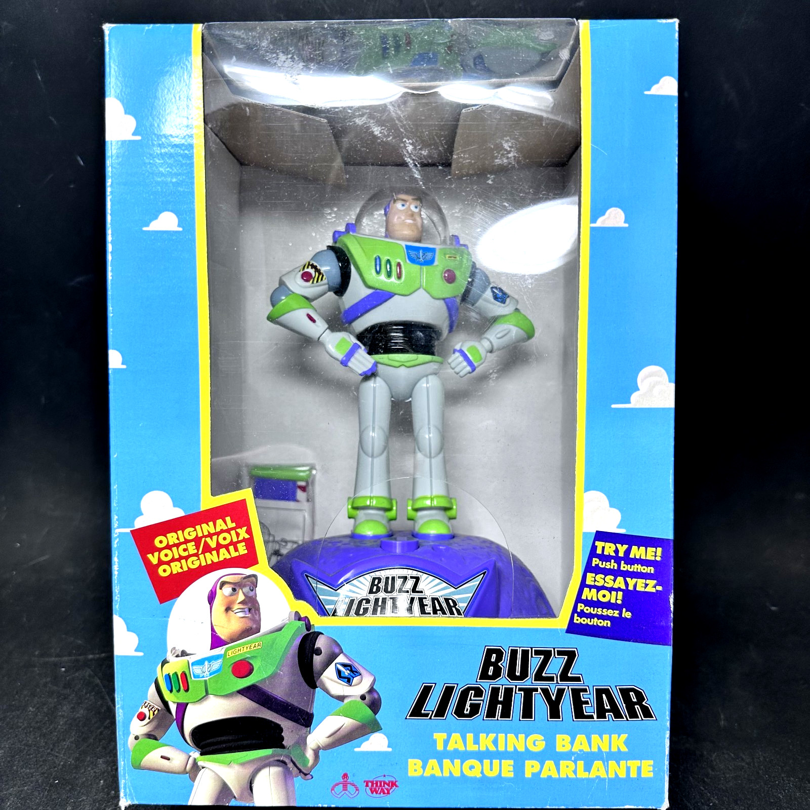 Toy Story Buzz Lightyear Electronic Talking Bank 1995 – New – Sealed – Vintage