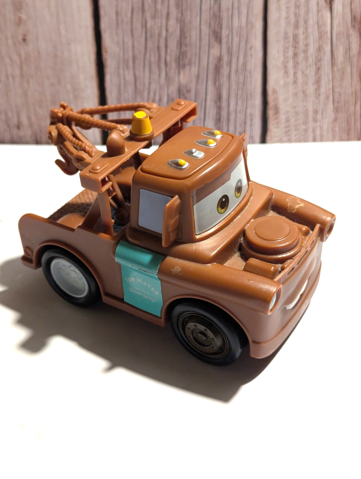 Disney Pixar Mattel Cars Track Talkers Mater Toy Tow Truck Brown 5.5&Prime; Long