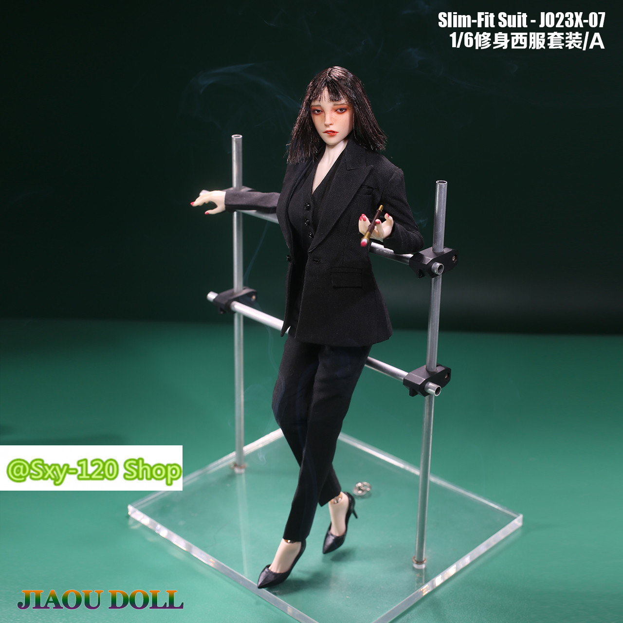JO23X-07A 1/6 Female Black Professional Slim Fit Suit Set For 12 »PH TBL Figure