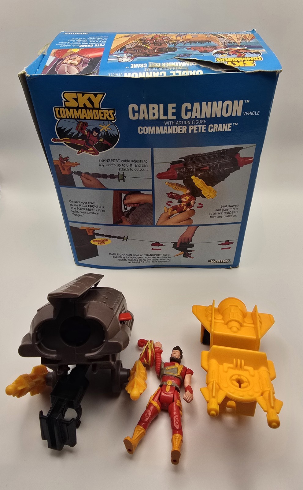 Sky Commanders Cable Cannon Kenner 1987 Incomplete, Parts