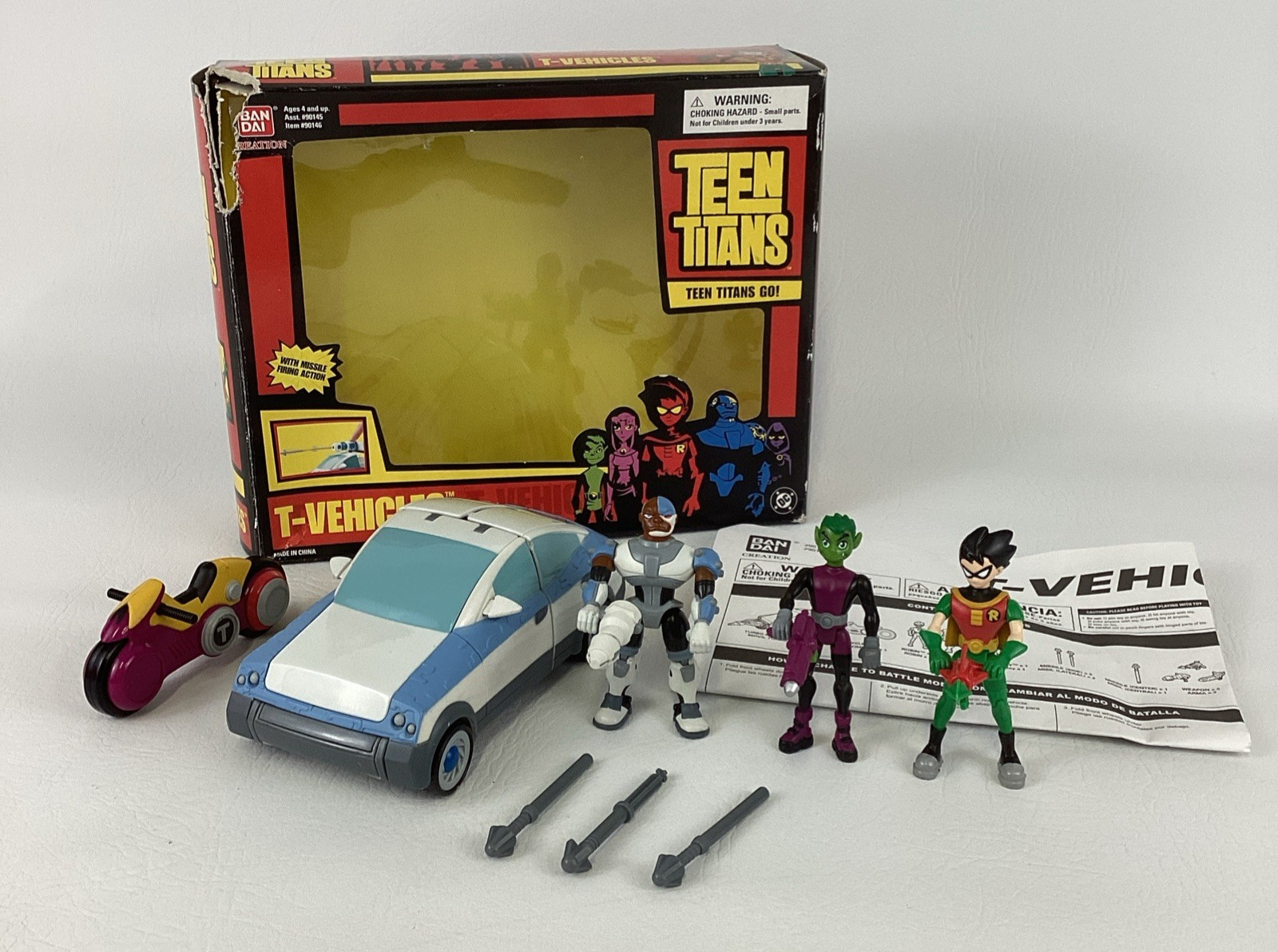 DC Comics Teen Titans T Car Cyborg Turbo Mobile Robin Beast Boy Figures Bandai