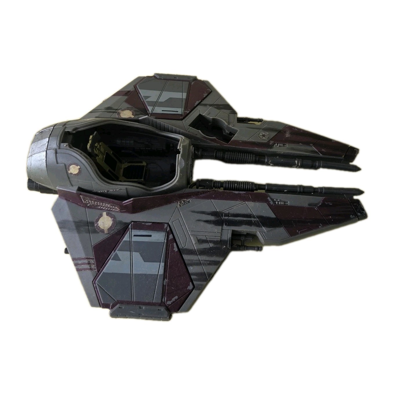 2004 Hasbro Star Wars Obi-Wan Jedi Starfighter Incomplete Missing Windshield