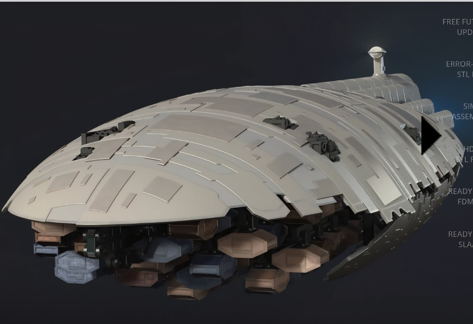 Star Wars Rebel Transport 1 26&Prime; W Stand 1/128 3d Model Kit