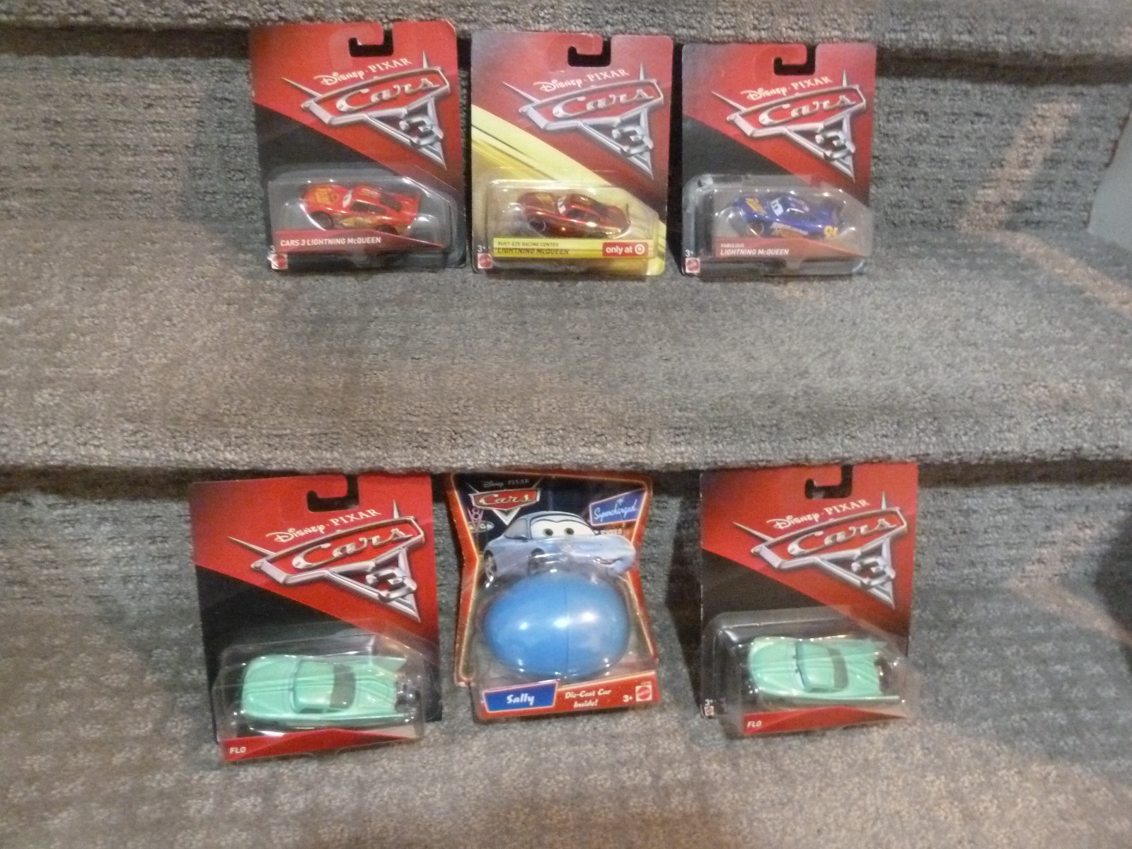 Disney Pixar Cars 3 Lightning McQueen Flo + Sally Egg LOT NEW SEALED RARE