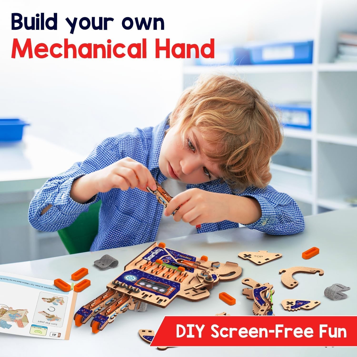 DIY Mechanical Hand STEM Robotics Toy Kit for Kids 8+ Science Engineering Gift