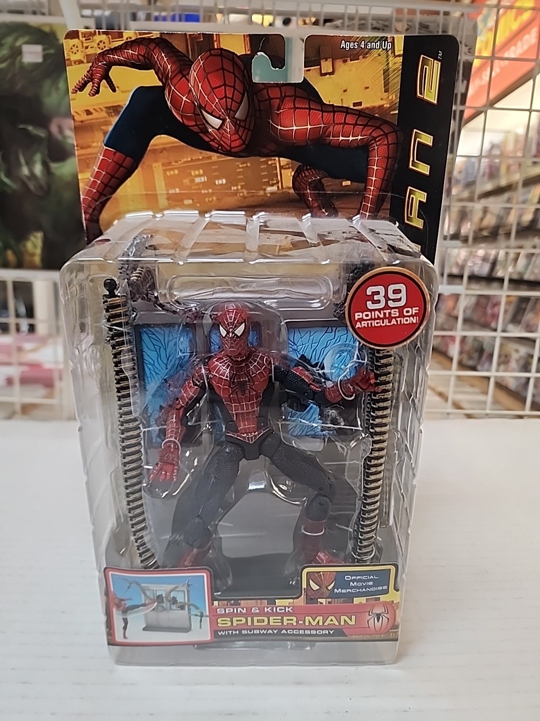 2004 Toy Biz Spider-Man 2 Spin and Kick Movie Action Figure Factory Sealed