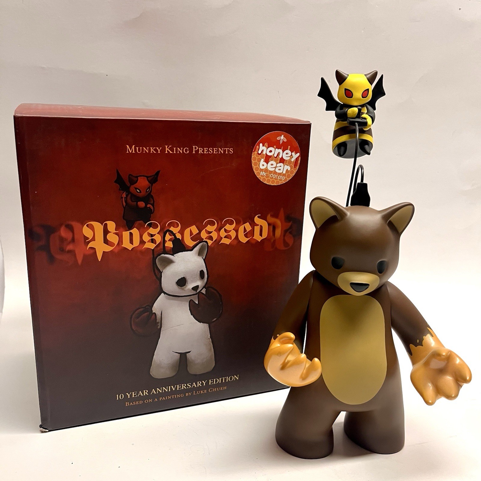 Possessed Honey Bear *BROWN* Munky King Presents On Luke Chueh Painting